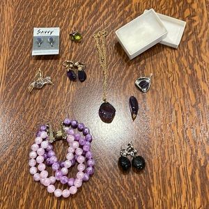 Amethyst jewelry and other miscellaneous pieces.